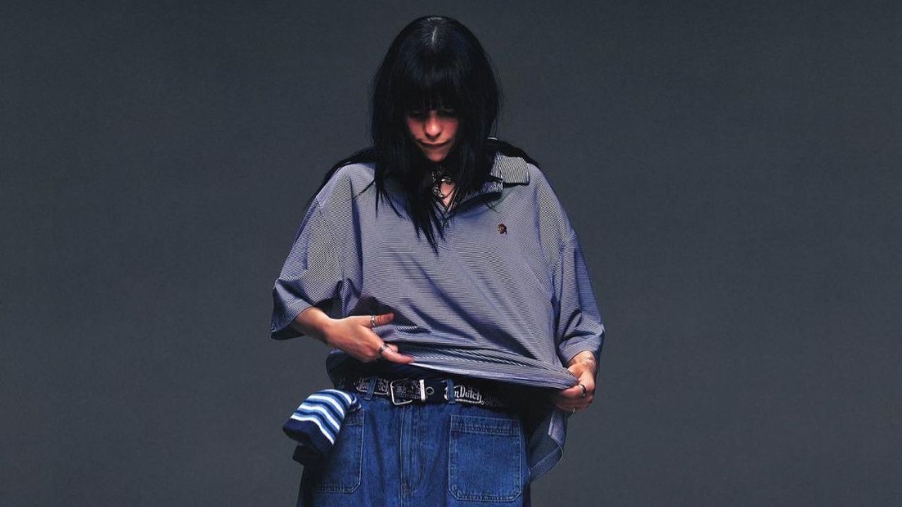 Billie Eilish especially wears baggy clothes to cover her breasts. spritelybud.com